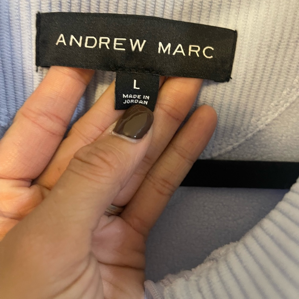 Andrew Marc Sky Blue Ribbed Jacket - Picture 4 of 4